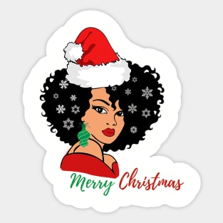 Black Woman Santa, Black Mrs Santa Claus, African American Santa, Merry Christmas Sticker